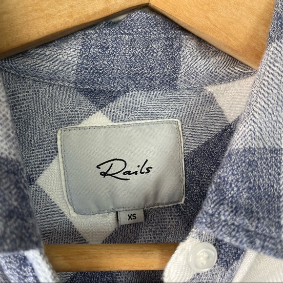 Rails Jordyn River white check split side button up sleeveless tunic top - Picture 8 of 9